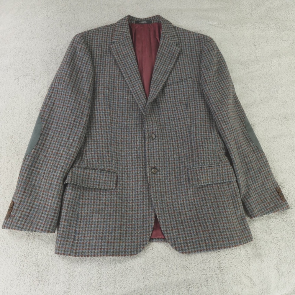 Allen Edmonds Blazer Tweed Houndstooth‎ Plaid Wool